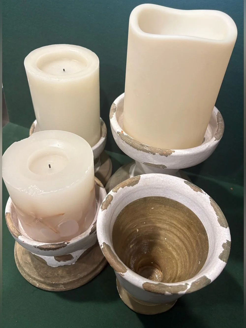 Pottery Barn Tuscan Glaze 3-tier Terracotta Pillar Candle Holder & Pedestal Plan